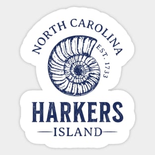 Harkers Island, NC Summertime Vacationing Seashell Sticker